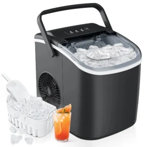 Portable countertop ice maker with ice scoop