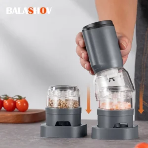Electric salt and pepper grinder set