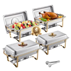 Four-piece stainless steel chafing dish set