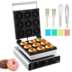 Electric donut maker with baking accessories