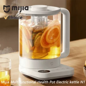 White electric kettle with citrus tea