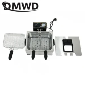 Double-basket stainless steel electric deep fryer