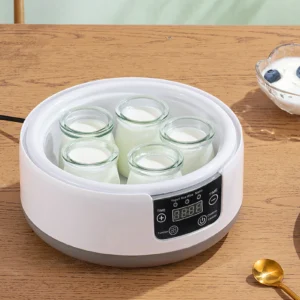 Electric yogurt maker with five glass jars