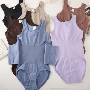 New Bodysuit Shapewear with Zipper Belt Women Tummy Control Fajas Body Shaper Waist Trainer Slimming Cincher Corset Tops