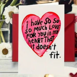 Heartfelt Love Anniversary Card - "I Have So So Much Love for You" Message, For Couples & Partners, Expressive Red Heart Design