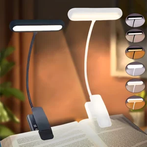 Rechargeable Book Light for Reading in Bed, Eye Caring Dimmable Small Lightweight Clip On Book Reading Light for Studying
