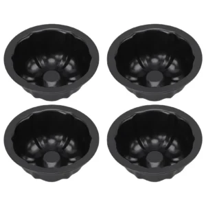 4Pcs Baking Mini Flan Mold Round Pudding Baking Nonstick 4in Pumpkin Cake Pans Carbon steel for Bakery