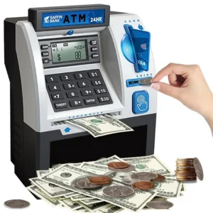Children ATM Automatic Deposit Teller Machine Toy Smart Password Swipe Card Saving Box Kids Electronic Piggy Bank Christmas Gift