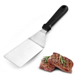 Professional BBQ Spatula Set – Stainless Steel Griddle Scraper With Non-Slip Plastic Handle Premium Cooking For Steak Pizza