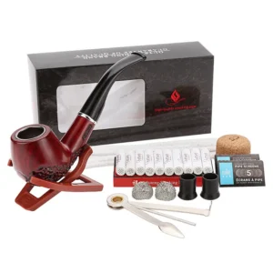 8 Pcs Resin Pipe Set Classic Pipe Smoking Tools Cigarette Filter Cigarette Holder Men's Gift Smoker Tobacco Pipe Accessory Set