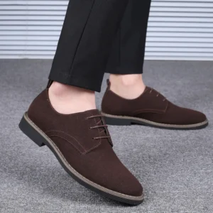 2026 New  Men Casual Shoes Men's Suede Shoe Lace Up Blue Oxford Shoes for Men Flats Luxury Breathable Dress Shoes for Male