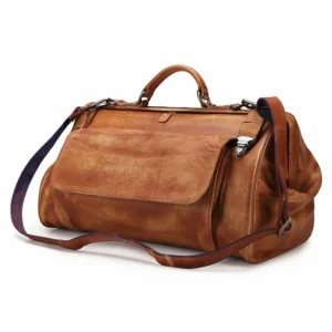 Luxury Vintage Genuine Leather Travel Bag Luggage Duffle Bag Leather Men Weekend Bag Overnight Carry On Tote Handbag Designer