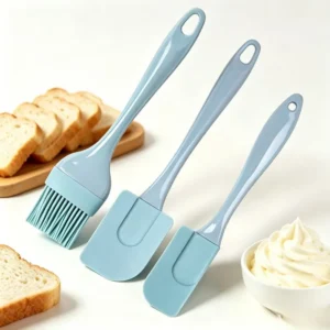 3pcs Cream Spatula Brush DIY Bread Cake Butter Spatula Mixer Oil Brush Kitchen Baking Tools Silicone Spatula Non-stick