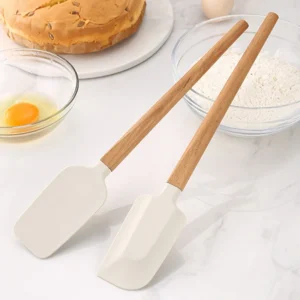 Non-baking Stick Silicone Spatula with Wooden Handle–Cake Icing&Jam Spreader,Cream Butter Cooking Baking Spatula Heat Resistant