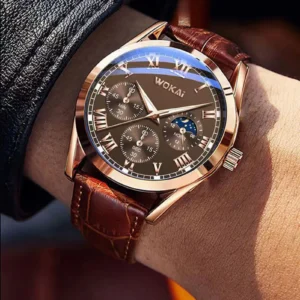 Fashion Men Luxury Watches Mens Business PU Leather Quartz Watch Gifts For Male Calendar Wristwatch Relogio Masculino
