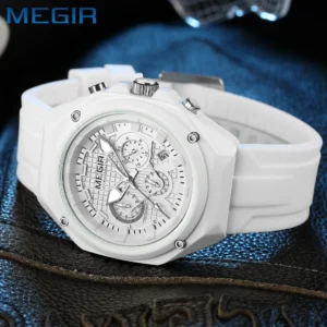 MEGIR Top Luxury Watch for Men Chronograph Waterproof Luminous Man Wristwatch Date Week Quartz Men's Watches Sport Reloj