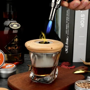 Solid Wood Smoker Lid Whisky Aroma Enhancer Smoke Cocktail Maker Bar Tool Home Use Kit Cocktail Accessories