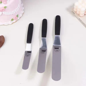 1Pc Icing Spatula Set - 6/8/10 Inch Angled Stainless Steel, Curved Offset Blade for Cake Frosting, Pastry Cream & Baking
